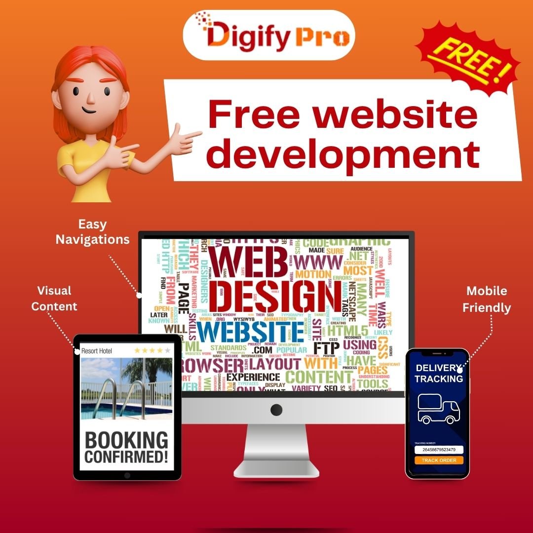 graphic by Digify Pro offering free website development